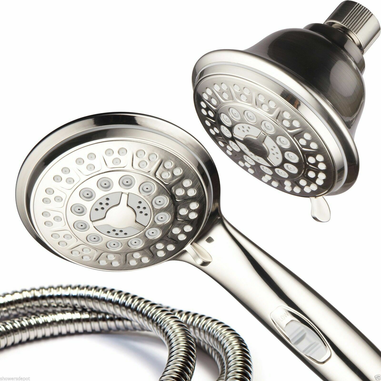 HotelSpa&reg; Brushed Nickel 3-Way Shower Combo with ON/OFF Pause Switch