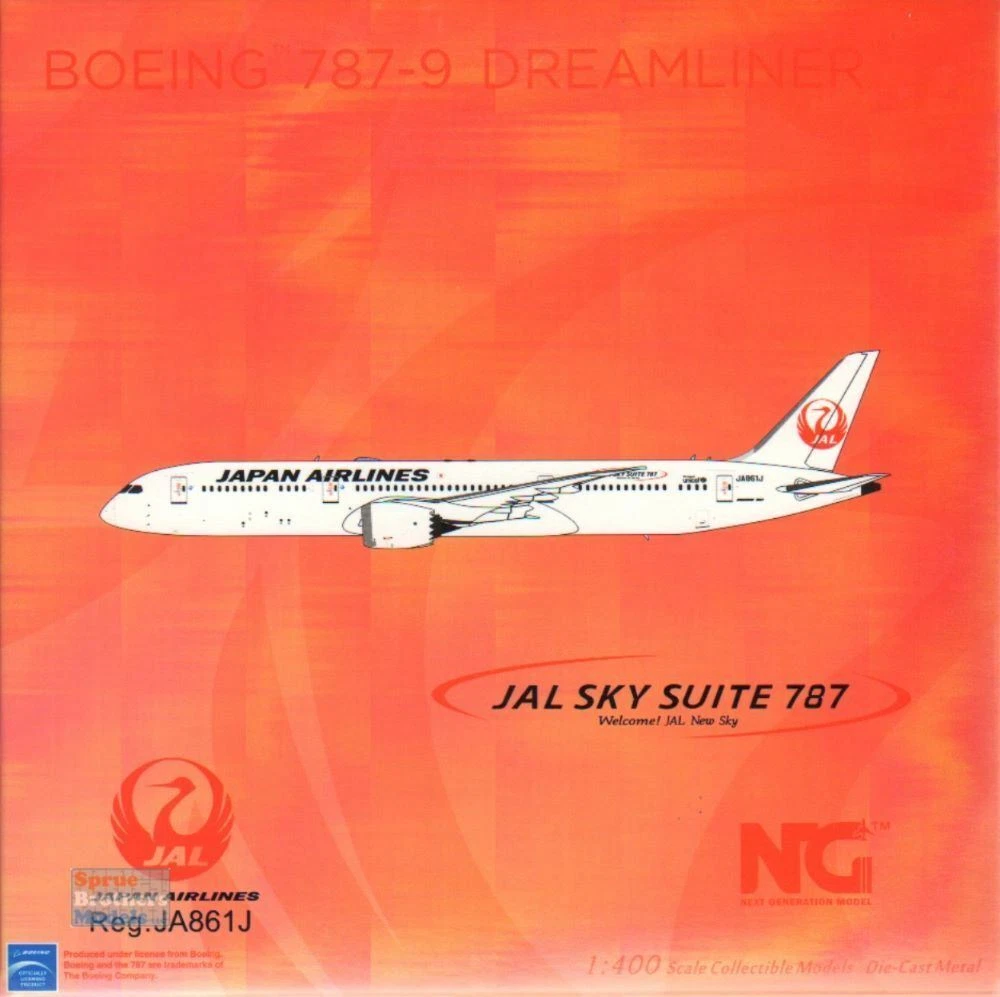 NGM55085 1:400 NG Model Japan Airlines B787-9 Reg #JA861J 'JAL Sky Suite 787' (