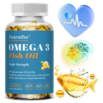 Omega 3 Fish Oil 2000 mg with DHA - EPA Softgels Skin Bone Joint Brain Health