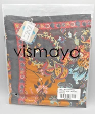 Curateur Vismaya Rhapsody Oversized Scarf Mustard 25" x 25" Bohemian Rayon