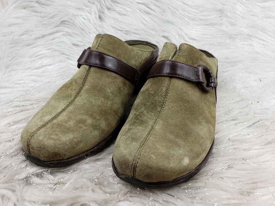 Zapatos informales ROCKPORT APW2477R de cuero verde marrón deslizables para mujer talla 7 M Foto 3 de 4