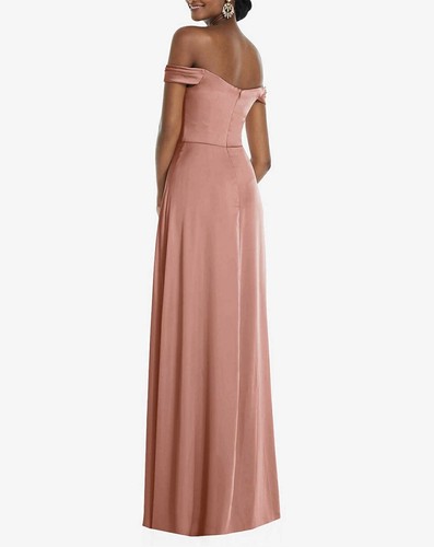 Dessy Collection 3108 Off the Shoulder Crossback Gown Midnight Size 10 $260 - Picture 3 of 9