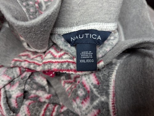 Nautica Winter Themed Red White Gray Women Fleece Pajamas 2 Piece Set Size XXL - Picture 10 of 23