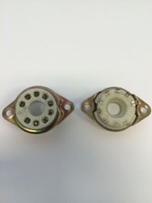B9D NOVAL NOS BRITISH VALVE SOCKET X2pcs (PL519, EL519 ECT) Supporto telaio