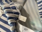 GU Womens Striped Tapered Ankle Pants Size L Blue/White Elastic Waist Pull On — photo 6