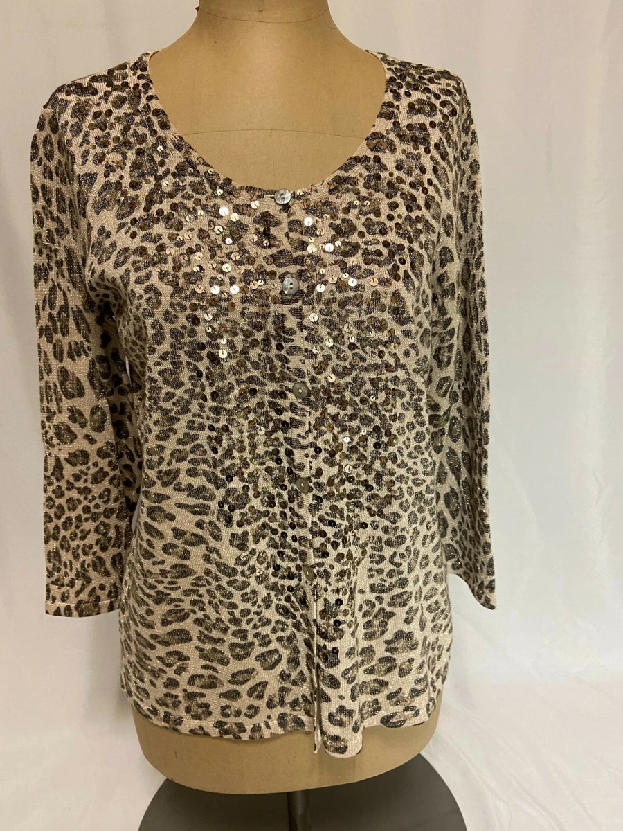 Chico's leopard print sweater cheap