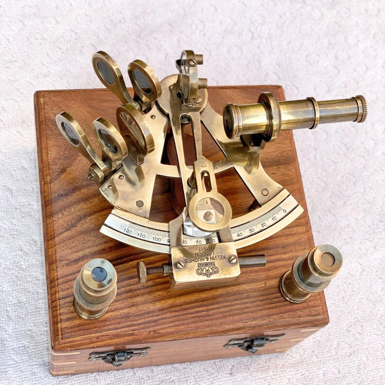 Kelvin&Hughes 1917 航海用 六分儀 真鍮 アンティーク Antique Brass Nautical Vintage Maritime Navigation Instrument With