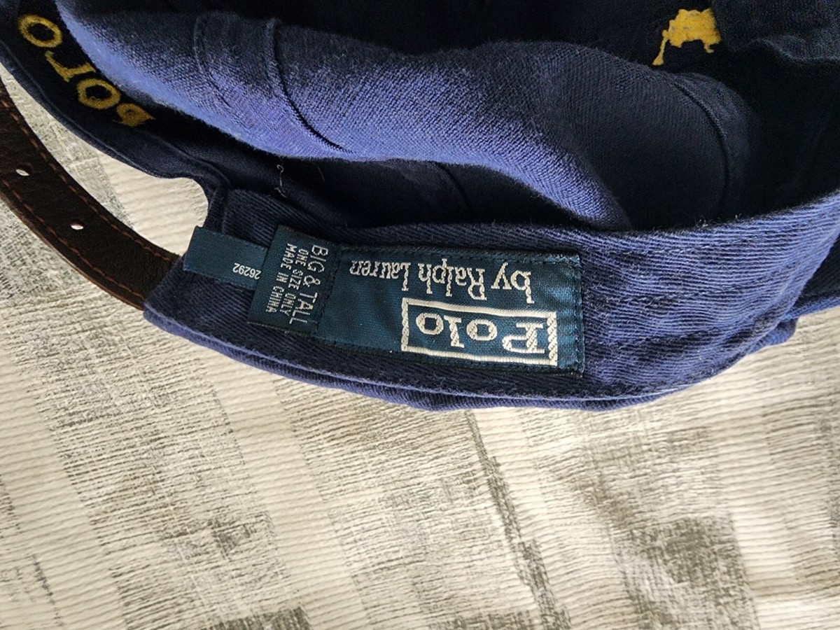 希少 90's vintage Ralph Lauren レザーストラップ 帽子 POLO RALPH LAUREN - 90s vintage POLO ラルフローレン 本革 cap