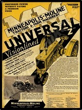 1938 Minneapolis Moline Tractors NEW Metal Sign 24" x 30" USA STEEL XL Size,7lb
