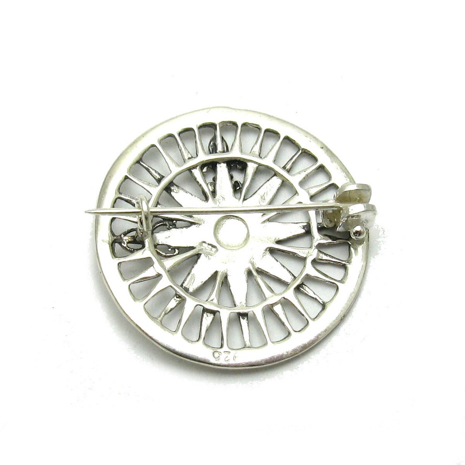 Sterling Silver Brooch Compass Fleur De Lys Genuine Solid Hallmarked ...