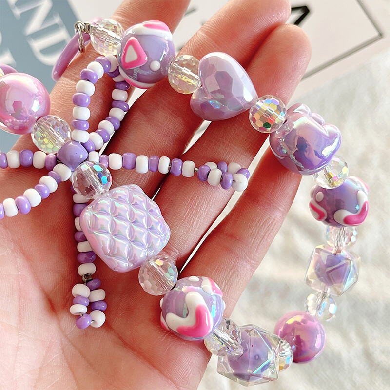 Rice Beads Bowknot Mobile Phone Lanyard Anti-Lost Phone Chain Pendant Keychain