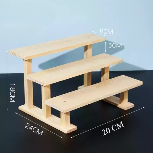 Wood Display Stand Teacups Storage Display Shelf Succulents Shelf Ornaments Rack - Bild 6 von 14