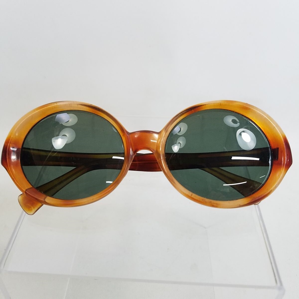 Vtg Womens Sunglasses Round 1960s Style Mod Italy Faux 
