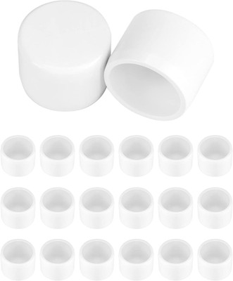 20 Pack 3/4  PVC External End Caps Furniture Grade SCH40 Pipe Fittings White Cap