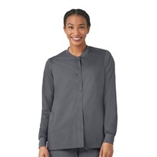 Small Wink Pro Uniforms Women's Warm Up Solid Scrub Jacket Pewter