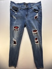 Judy Blue Skinny Fit Jeans Womens Sz 13/31 W31xL29 Med Wash Distressed / Holes