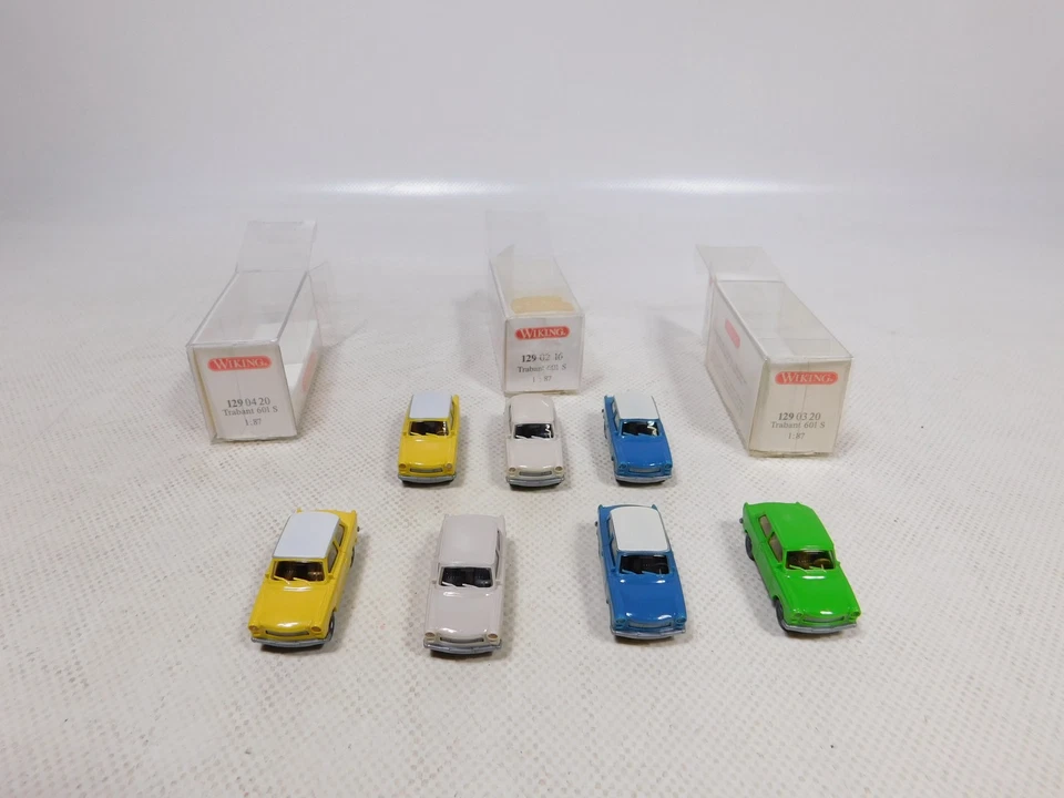 Wiking 1:87 H0 7x Modello Trabant 601 S 129 02 16 ecc Sg / Mint + 3x Box - Immagine 4 di 4