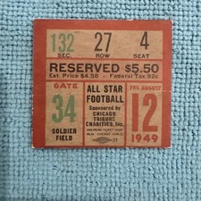 8/12/1949 Philadelphia Eagles Vs College All Stars Ticket Stub