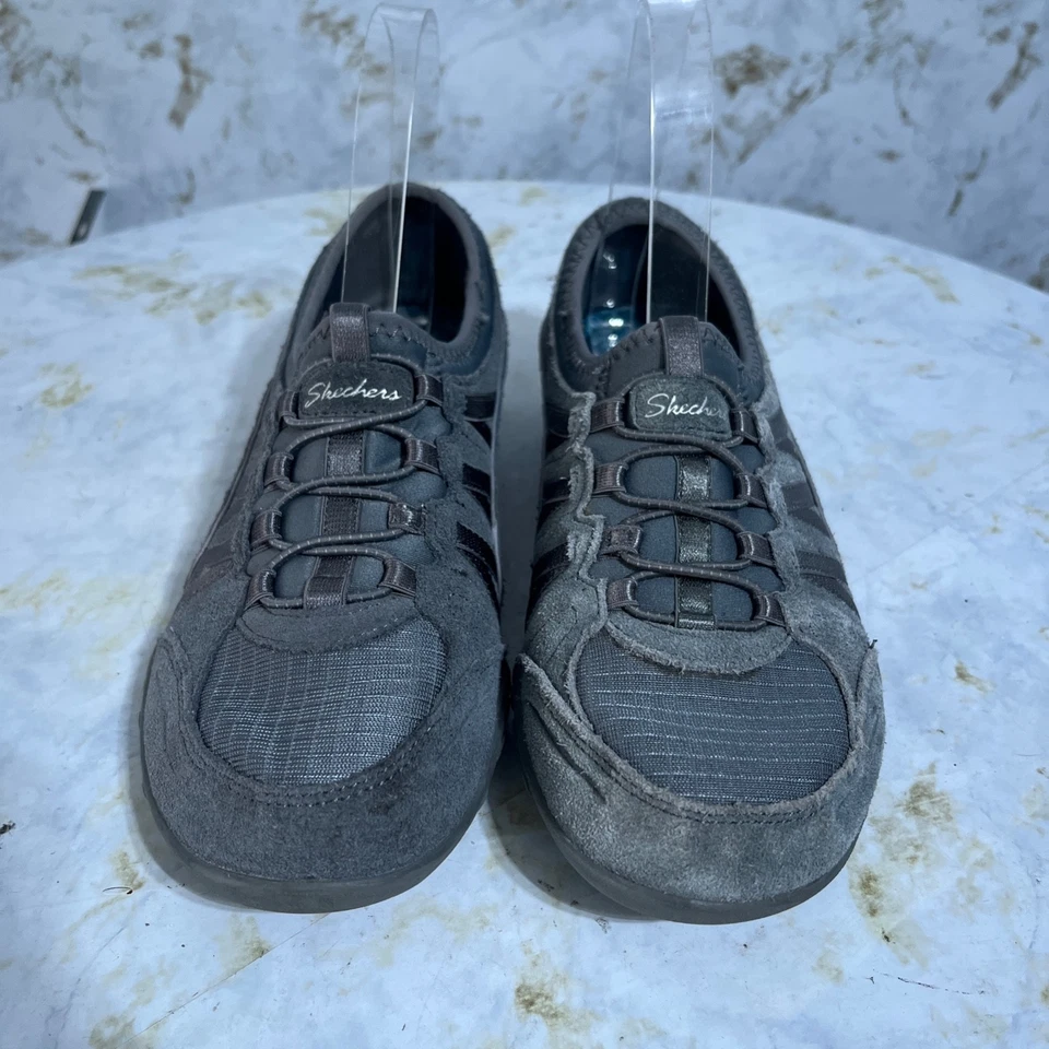 Zapatos Skechers Breathe Easy para mujer talla 6 gris gamuza cómodos zapatillas para caminar Foto 3 de 4