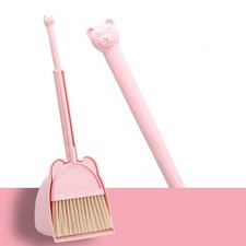MAYEV Mini Broom with Dustpan for Kids,Little Housekeeping 2 Piece Set, Pink
