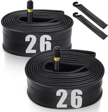 2Pcs 26" Bike Inner Tube w/ 2 Tire Levers Heavy Duty Bicycle Tubes 26X1.75/2.125