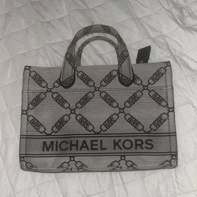 Michael Kors Gigi Small Empire Logo Jacquard Messenger Bag
