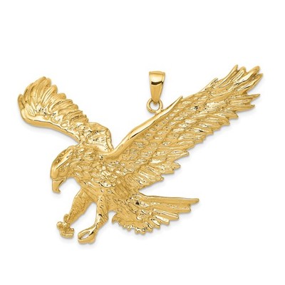 10k Gelbgold Adler Anhänger für Männer Fliegender Vogel Symbol Stärke Freiheit Macht