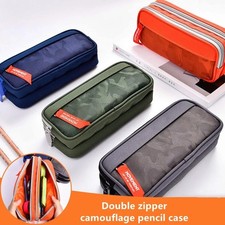 Large Capacity Pencil Case Stationery Storage Pen Bag Boys Girls Double Zipper.