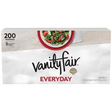 Vanity Fair Everyday Paper Napkins, 200 Count, Disposable Napkins Made Soft A...