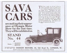 SAVA CARS at the Olympia Motor Show - Antique Advertisement 1912