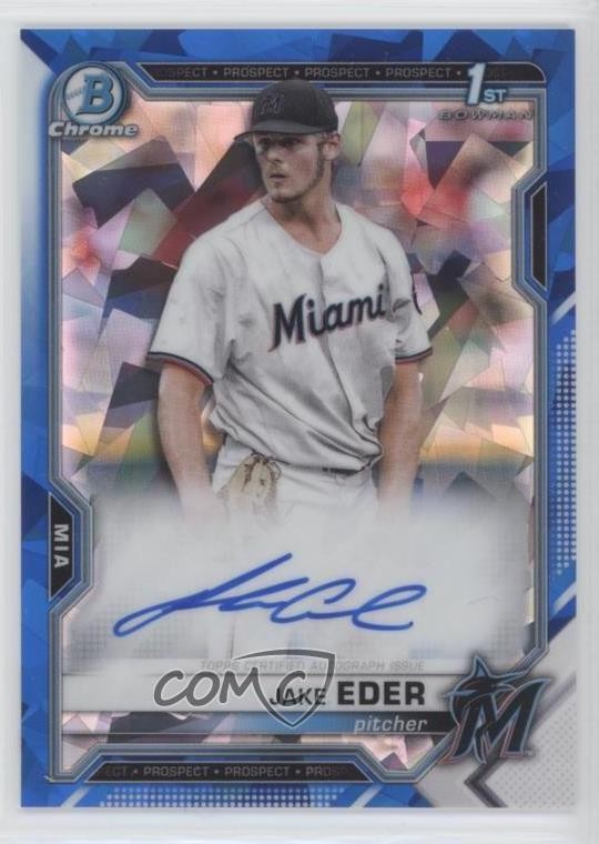 2021 Bowman Sapphire Chrome Prospects Jake Eder #BSPA-JE Auto 7c5