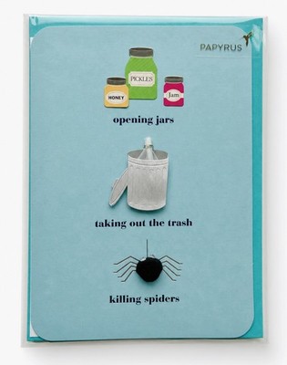 PAPYRUS Father s Day Card, Funny, Opening Jars, Taking Out Trash Spiders 