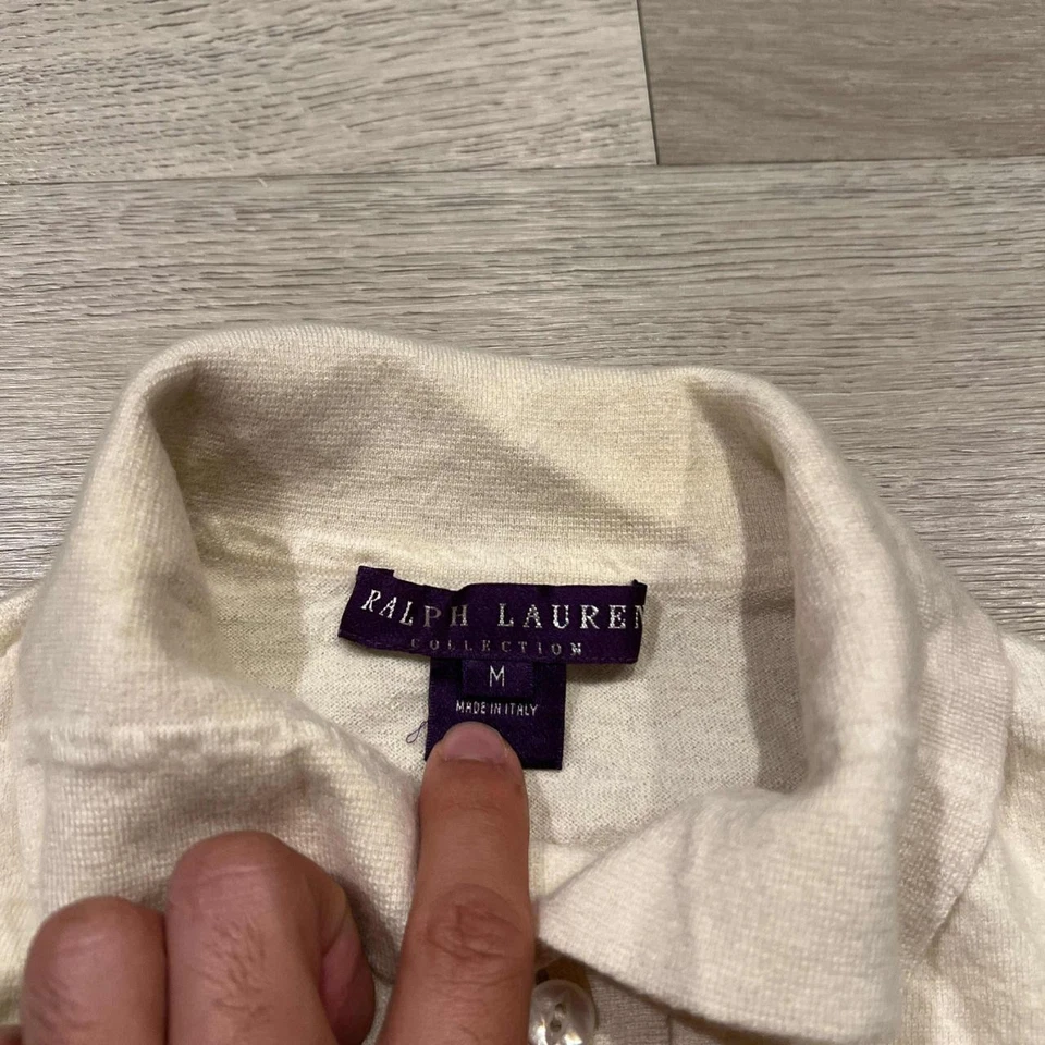 Polo Ralph Lauren Collection Purple Label para mujer mediano Italia crema diseñador Foto 2 de 4