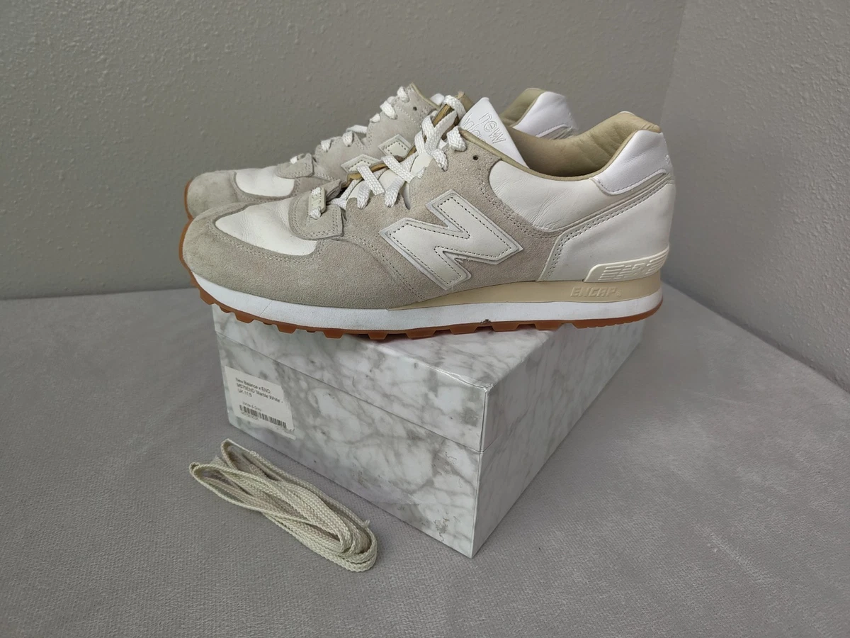 END. x New Balance 575 Made in England Marble White for Sale
