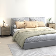 Nightstand Set of 2, Modern Bedside Tables with 2 Drawers and Steel Legs