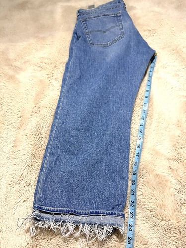 Jeans uomo Levis 501 '93 36X29 gamba dritta bottoni mosca sbiadito polsino invecchiato - Foto 4 di 6