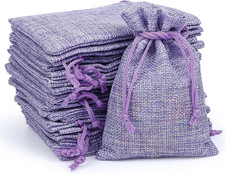 24pcs 3.9 x 5.5 Inch Burlap Bags with Drawstrings, Linen Gift Bags Jewelry Pouch