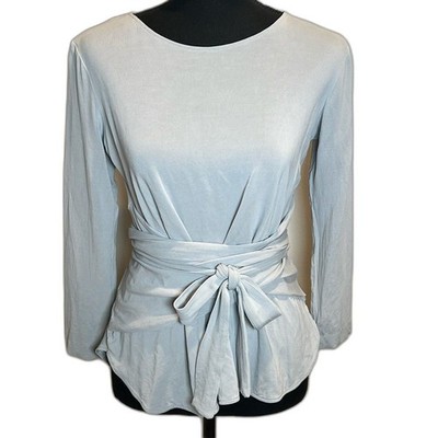 MM Lafleur Walker Light Gray Silk Blend Top Wrap Sides Size XSmall **FLAW**