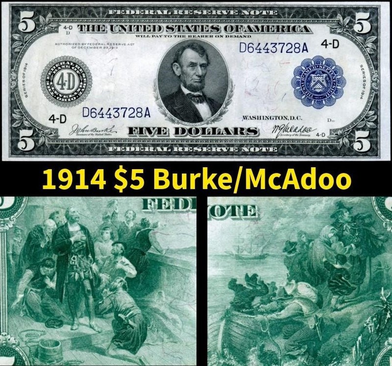 HGR SUNDAY 1914 $5 FRN ((Burke/McAdoo - STUNNING)) VERY HIGH GRADE