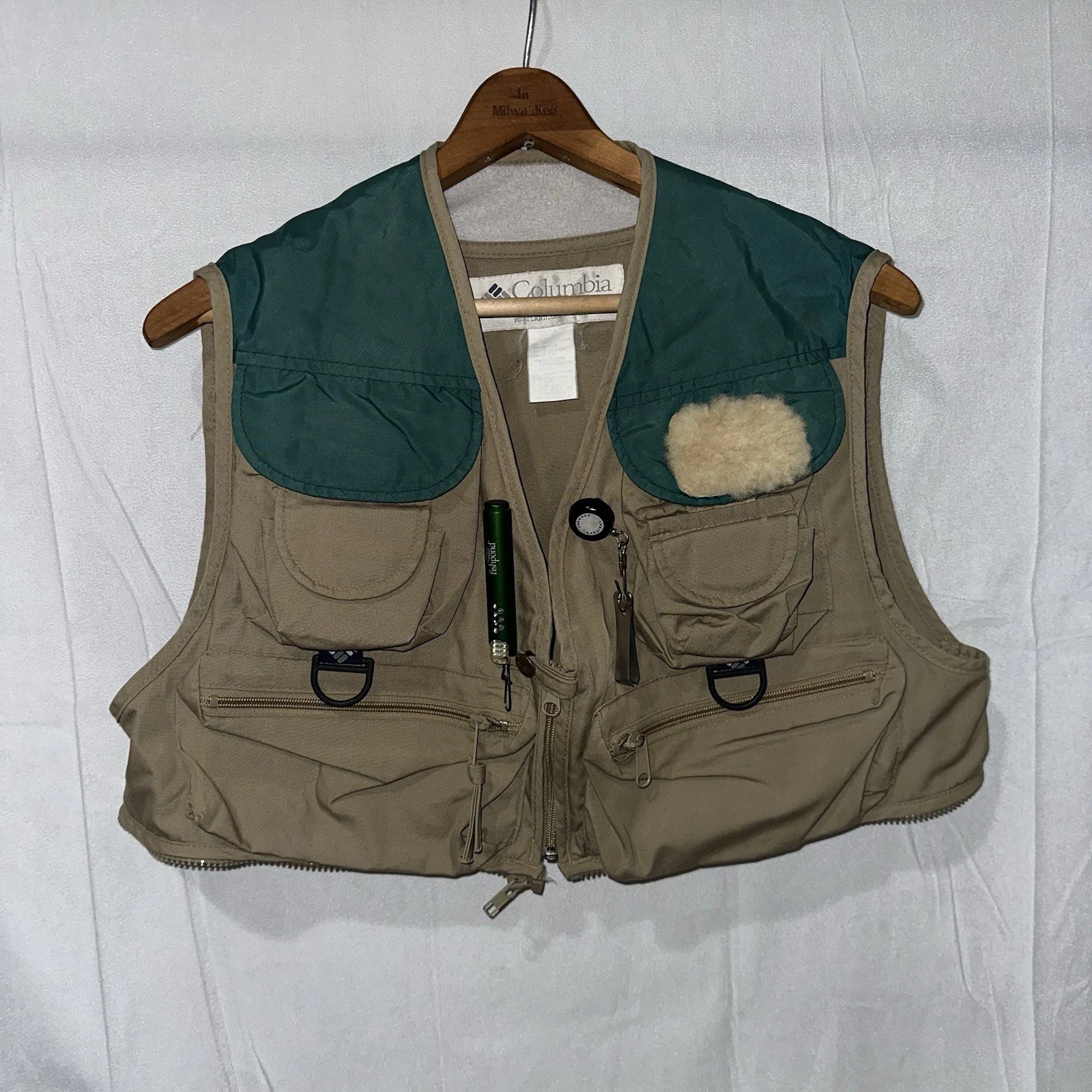 Columbia PFG Shortie Fly Fishing Vest Size Medium Vintage Short