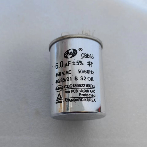 Condensatore Compressore Condizionatore CBB65 6uF 6 uF 6 MFD 450VAC - Foto 2 di 3