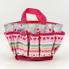 Melissa  Doug Pretty Petals Tote Set Organizer Bag Pink Floral Hearts Kids Toy