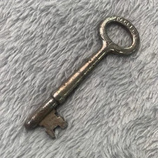 Antique SARGENT Skeleton Key #4 Mortise Lock Vtg Solid Barrel Single Bit S2