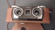 Kodak Stereo Camera with Leather Case, Strap, and Manual