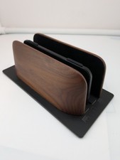 HPERGO macbook laptop stand dual slot walnut aluminum desk holder adjustable