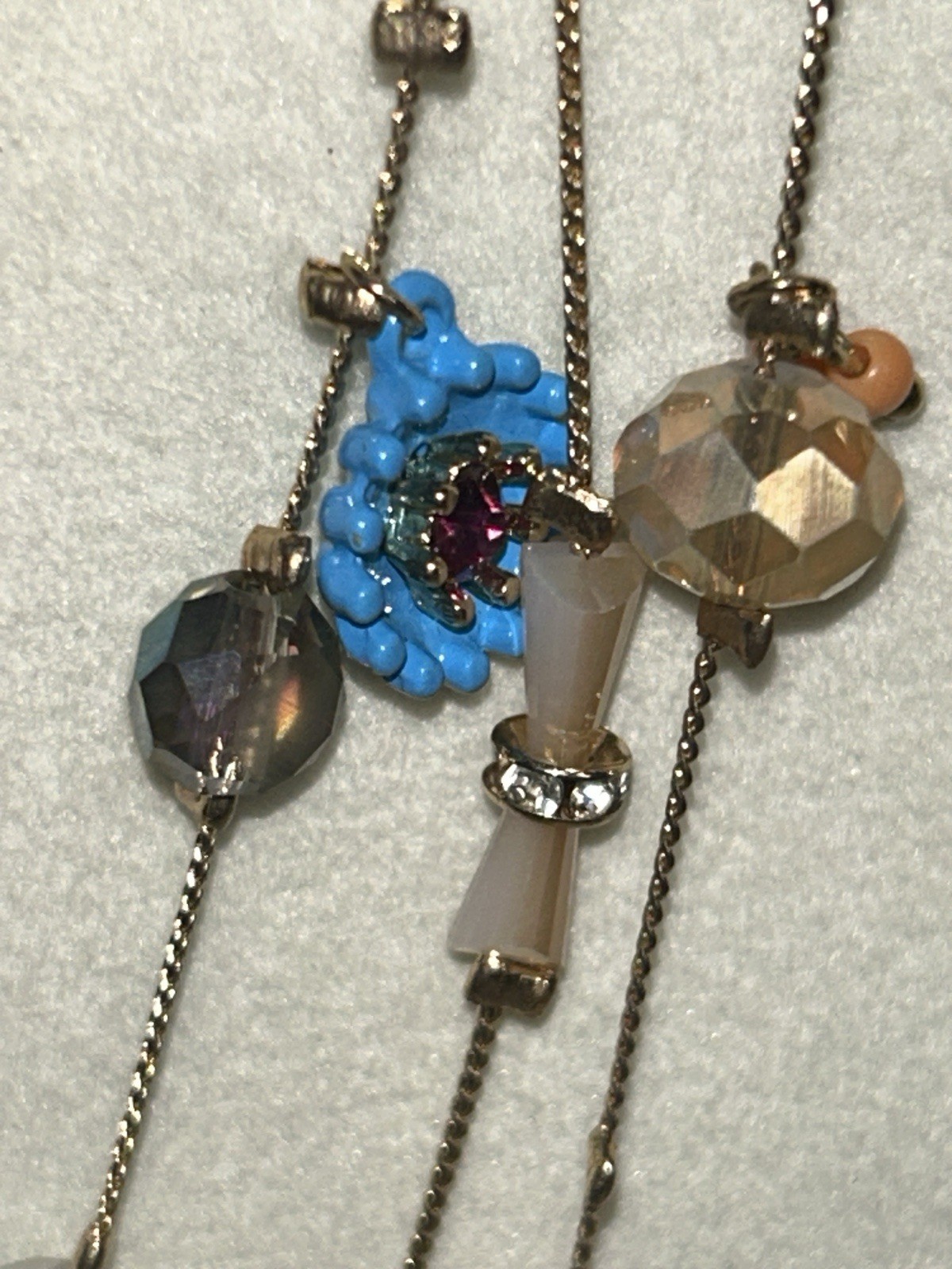 Betsey Johnson Multi Layer Statement Necklace Gla… - image 4