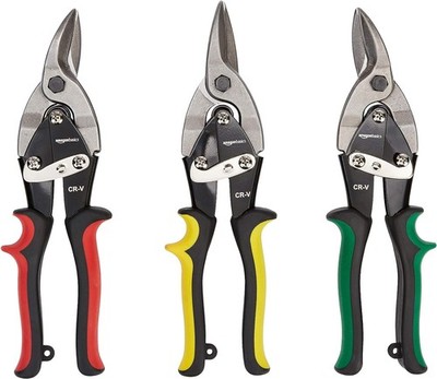 Amazon Basics 3-Piece Aviation Set (Left, Right, Straight), Silver 