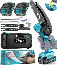 Tietoc Mini Chainsaw 6 Inch Cordless, Portable Electric Chain Saw Small Handheld