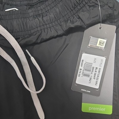Umbro Men's Track Pants Black 100% Polyester Drawstring Regular