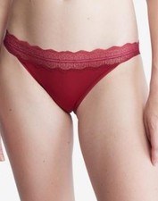 Calvin Klein Women's Lace Trim Bikini Underwear QD3838 Red S